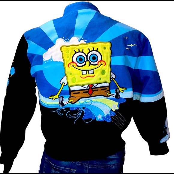 SPONGE BOB SQUARE PANTS DENIM JACKET VINTAGE 2011 RARE COLLECTOR - Picture 2 of 16